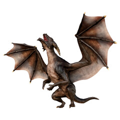 3D Rendering Fairy Tale Dragon on White