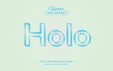 Vector Editable Text Effect in Holo Style