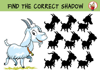 Goat. Find the correct shadow