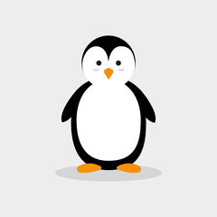 Penguin. Vector graphics in flat cartoon style
