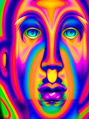 Fototapeta na wymiar colorful abstract invented face