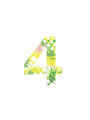 春をイメージした数字の4