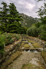 A little river in Limone sul Garda village, Garda's lake Italy