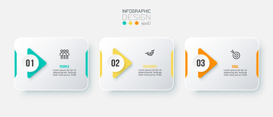 Infographic template business concept with step.