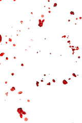 Fototapeta na wymiar Red splashes isolated on white background.