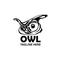 image of an bird. owl head design logo animal vector