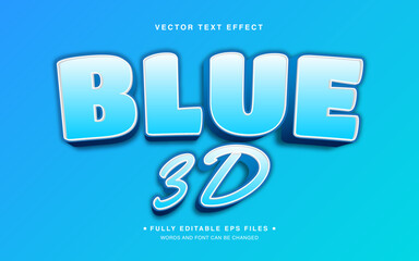 Vector Editable Text Effect in Blue 3D Style