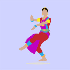 Fototapeta na wymiar art illustration abstract icon symbol traditional culture asian of indian female dancer