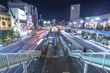 Fototapeta na wymiar 長崎駅前の夜景