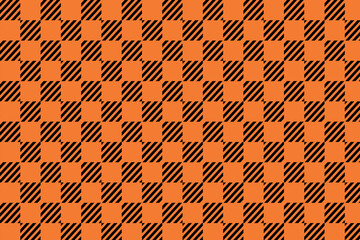 Pumpkin plaid tartan textile vector seamless repeat pattern.