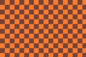 Pumpkin plaid tartan textile vector seamless repeat pattern.