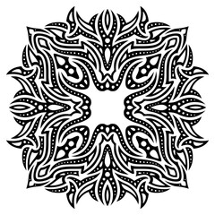 Clip art with black vintage tribal pattern