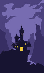vector Haunted house background suitable for background on Halloween events