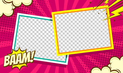 Blank comic frame background template