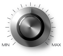 Realistic round volume or power adjust knob isolated