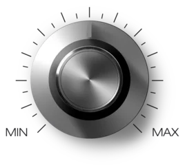 Fotobehang Realistic round volume or power adjust knob isolated © Anterovium