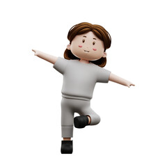 3d rendering woman workout body stretching