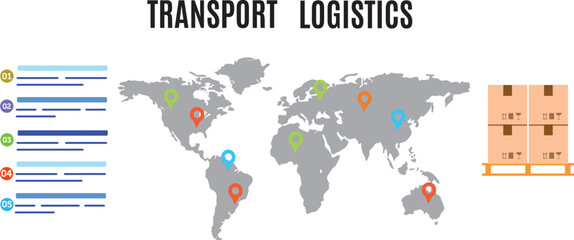 Obraz premium Logistic banner and icons 