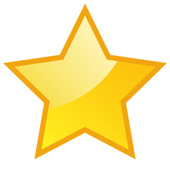 Star icon with highlights, outline and sharp angles. Isolated vector illustration