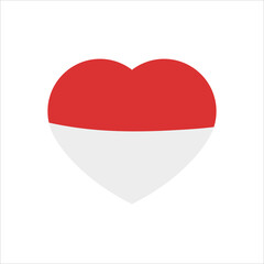 Art illustration symbol Indonesian Independence day icon logo august or pancasila of love heart red white