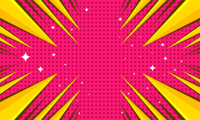comic abstract burst pink background with halftone © anggi wibisono