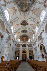 LUCERNE, SWITZERLAND, JUNE 21, 2022 - Inner view of the Jesuit church of St. Franz Xaver in...