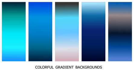 Collection of colorful smooth gradient background for graphic design. Vector illustration