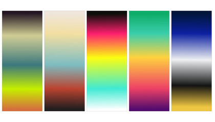 Fototapeta premium Collection of colorful smooth gradient background for graphic design. Vector illustration
