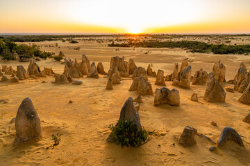 Sunset at Pinnacles desert park in Perth, West Australia