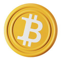 Bitcoin BTC 3d rendering isometric icon.