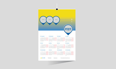 2023 wall vector calendar design