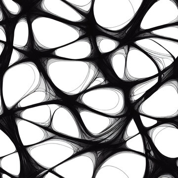 black and white parametric structure, seamless pattern