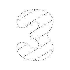 Number 3 tracing worksheet for kids