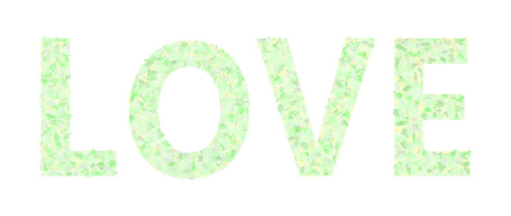 花びらで作ったLOVEの文字　グリーン