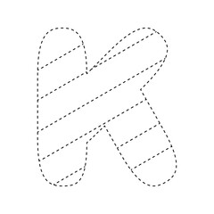 Letter K tracing worksheet for kids