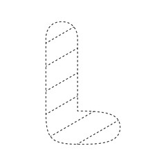 Letter L tracing worksheet for kids