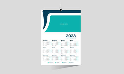 4 colored 12 month 2023 wall vector calendar design for any kind of use