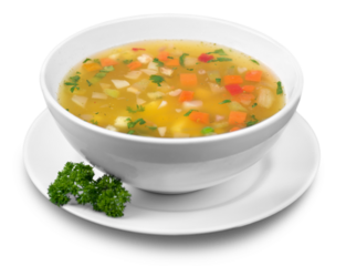 Vegetable soup isolated on a white background