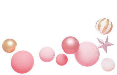 3D素材_かわいいオーナメント_ピンク