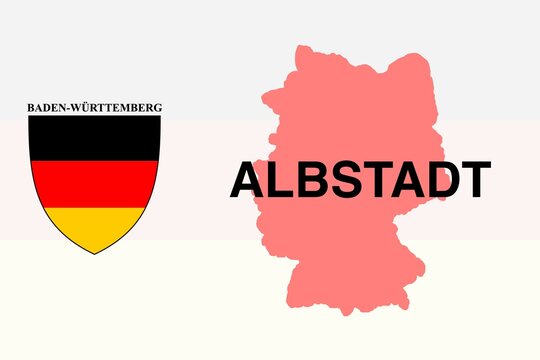 Albstadt: Illustration mit dem Ortsnamen der deutschen Stadt Albstadt im Bundesland Baden-Württemberg
