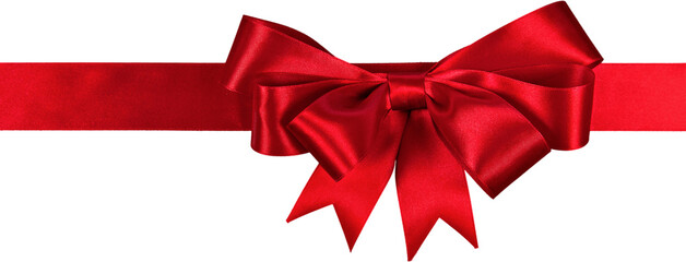 Red Ribbon with Bow - Isolated