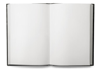 Open blank notebook on a white background - obrazy, fototapety, plakaty