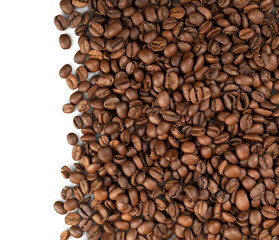 Naklejka premium Coffee beans on white background