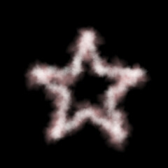 Smoke five-pointed star. Isolated on black background. Vector illustration.