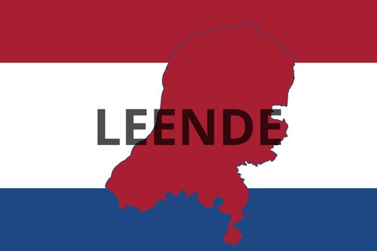 Leende: Illustration mit dem Namen der niederländischen Stadt Leende in der Provinz Noord-Brabant