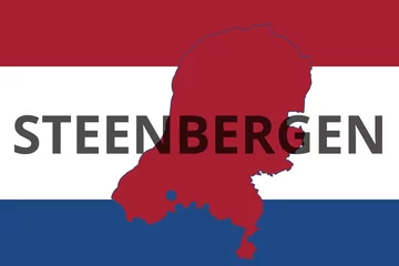 Foto op Canvas Steenbergen: Illustration mit dem Namen der niederländischen Stadt Steenbergen in der Provinz Noord-Brabant © Modern Design & Foto