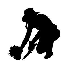 silhouette farmer