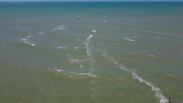 kite surfing on the beach