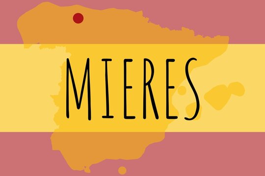 Mieres: Illustration mit dem Namen der spanischen Stadt Mieres