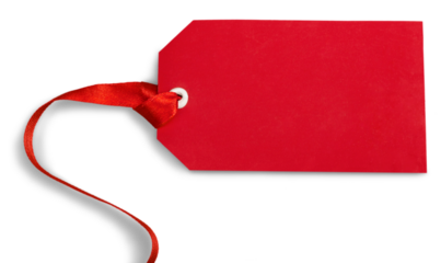 Close up of blank price label on  background